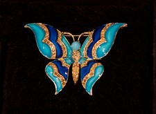 VINTAGE CICO BLUE/GOLD ENAMEL