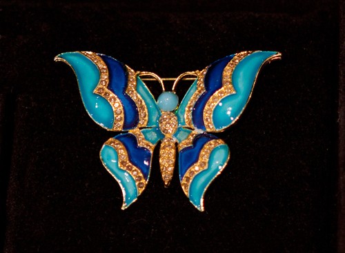 Vintage cico blue gold enamel - cico, blue/gold