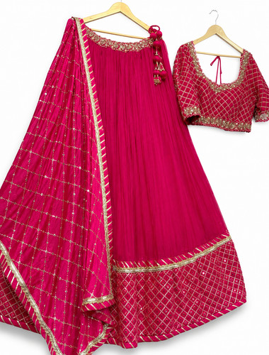 Fuchsia pink bridal lehenga - fuchsia,