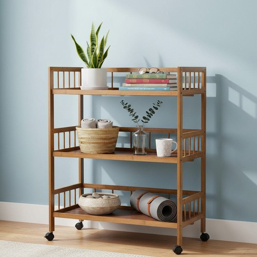Tier bamboo slim cart island - bamboo,