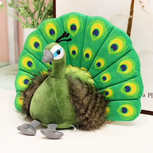23cm green peacock - plush, toy