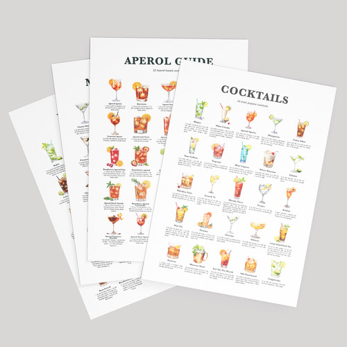 Classic cocktail recipe chart - recipe,