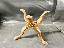 VINTAGE CARVED SNAKE WOOD BOWL STAND WOODEN TREEN HOME DECOR INDIAN