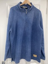 Mens Weird Fish Blue 1/4 Zip Macaroni Sweatshirt Size Large