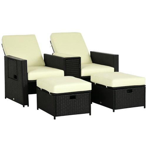 Outsunny recliner rattan sun - outsunny,