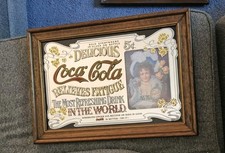 LARGE COCA COLA MIRROR WOOD