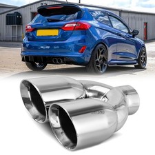 For Ford Focus Transit Mondeo Kuga 2.5" In 3.5" Out Dual Twin Exhaust Pipe Tips