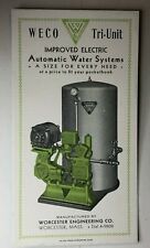 1940's  Worcester Massachusetts Weco Tri Unit Water System Advertising Blotter
