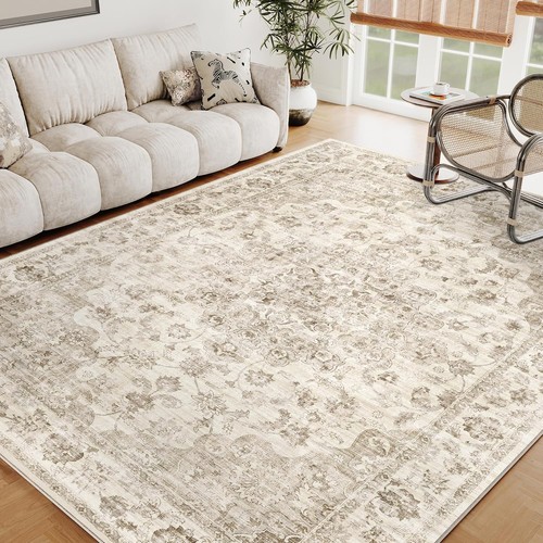 Hugear vintage beige area rug - hugear,