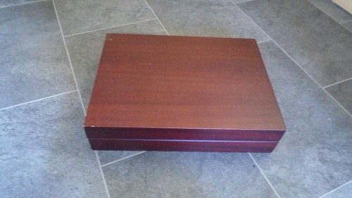 Mahogany cutlery box cooper - cutlery,