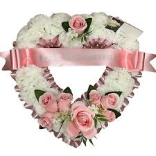 Artificial  Funeral Flowers heart Wreath Memorial Grave Tribute Dad  mum wife