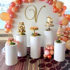 5PCS Round Cylinder Pedestal Decor for Wedding Display Dessert Cake Rack Pillars