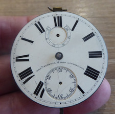 VINTAGE LIVERPOOL  MAKER THOMAS RUSSELL GENTS UP / DOWN POCKET WATCH MOVEMENT