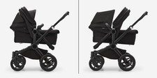 New Boxed Bugaboo Donkey 5 Double Duo Set In Midnight Black 2 Children Set