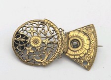Antique Watch Cog Brooch Fuseee Part Victorian Gold Plated 