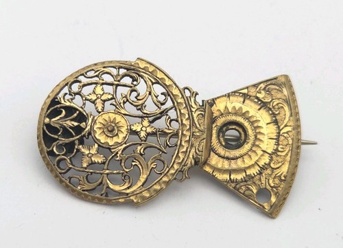 Antique watch cog brooch fusee - cog,
