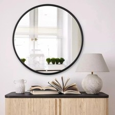 Black Round Wall Mirror 50 x