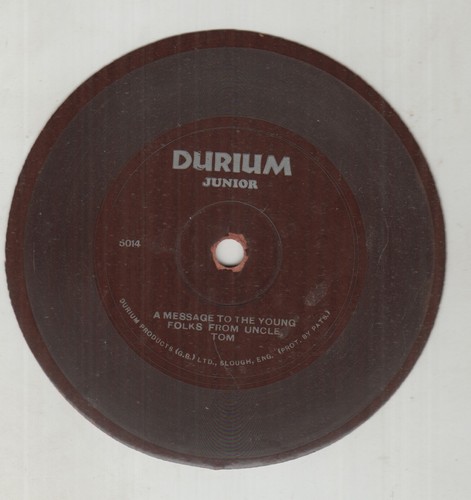 Durium rpm record message - durium,