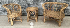 Vintage 3 Piece Wicker Dolls House Seating Set  Large,