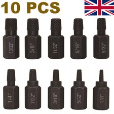 10PCS Multi-Spline Screw Extractor Set Broken Damaged Bolt Stud Remover Set UK