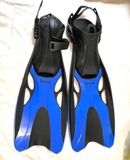 Diving Fin Swimming Flipper Unisex Adult S/M Blue Adjustable Training Long Blade