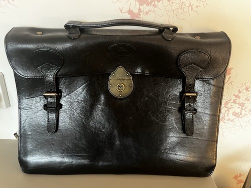Genuine black leather - genuine, mulberry