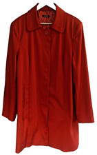 Ladies SAVOIR Trench Coat Uk18 Tomato Red Fully Lined Concealed Buttons. Pockets