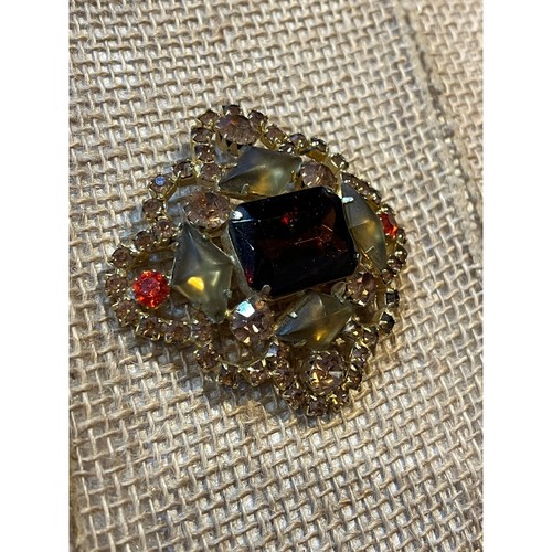Vintage amber rhinestone - vintage,