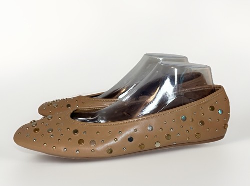 Zara women tan studded nude - zara,