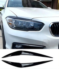 For BMW 1 Series F20 F21  Headlight Eyebrow Eyelid Cover 2015-19 LCI GLOSS BLACK
