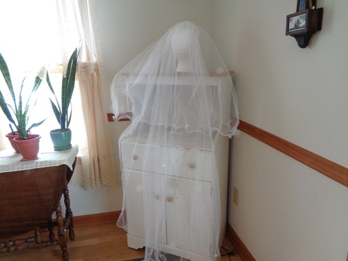 Vintage bridal veil white - vintage,
