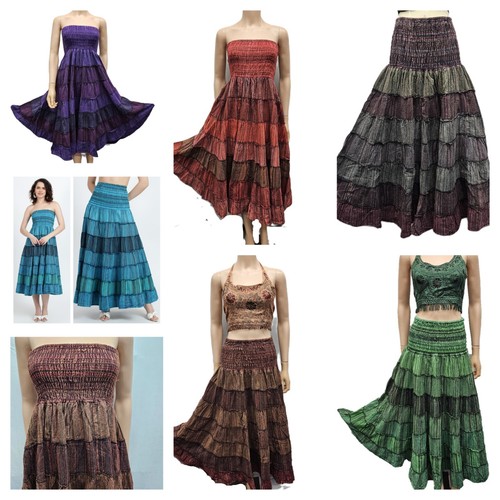 Cotton long skirt dress - long,