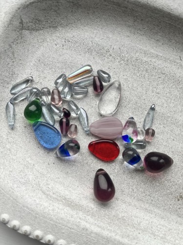 Mixed glass teardrop - mixed, beads