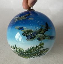 Vintage Decorative Hand Painted Glass WW2 / BATTLE OF BRITAIN ? Christmas Bauble
