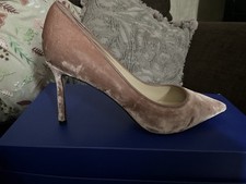 Jimmy Choo Blush Pink Velvet Shoes Size 37 Uk 4