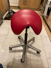 Saddle Stool Swivel, Height Adjustable, 360°, Tiltable, Red w/ 5 feet stability