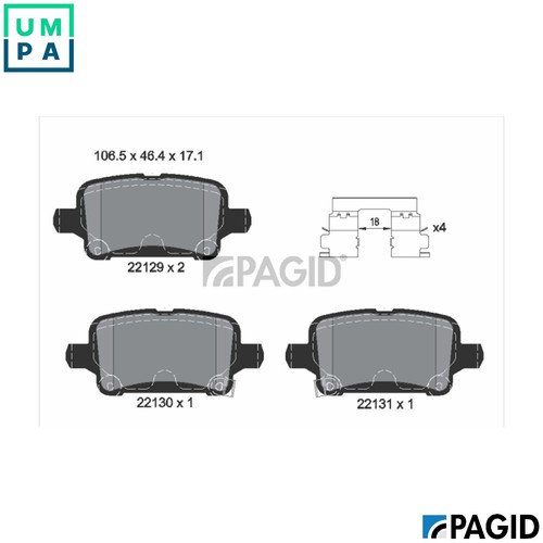 Brake pad set disc - set,