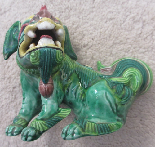 Vintage staff ceramic - ceramic, green