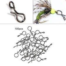100pcs Fly Hook Swivel Snap