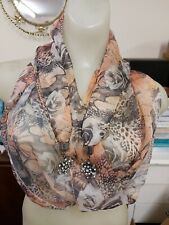 Beautiful Rose Patterned Ladies Pashmina Scarf Wrap Evening Shawl with Diamantes