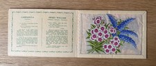 Kensitas Flowers Embroidered Silk Tobacco Card - Campanula & Sweet William