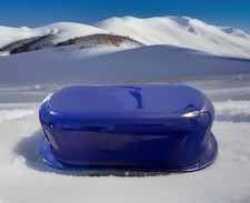 NEW!! Tupperware Butter Dish & Lid Indigo Blue Holds One Stick 
