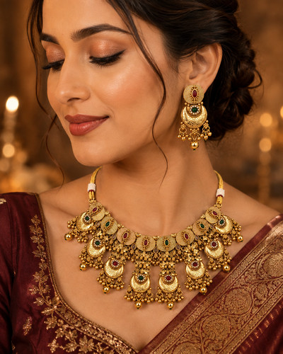 Indian bridal necklace set - indian,