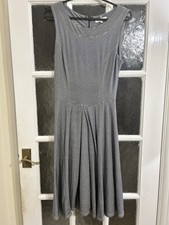 Kew 159 Navy & White Striped Fit-and-Flare Dress – Size 10