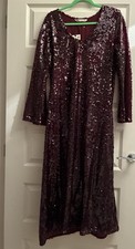 Zara Burgundy Sequin Long