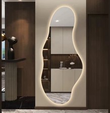 Curved Shape Wall Mirror With LED Integrated Top Quality. 