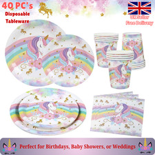 Unicorn Party Supplies 40pc