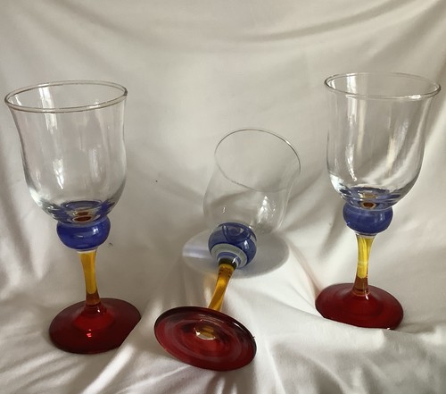 Clear vintage stemmed glasses - vintage,