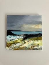 Original Maggie Cochran coastal scene in acrylic ~ contemporary Cornish Artist