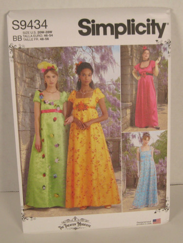 Simplicity 9434 regency era - simplicity, regency-era